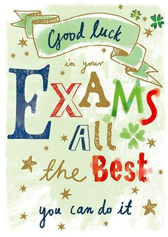 Good Luck Card - Exams - Large Text, English Cards in France – Cym Cards EI