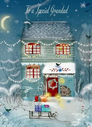 Christmas Card - Grandad - Christmas Cottage