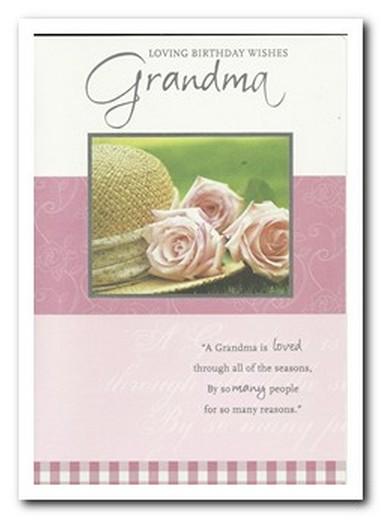 Grandma Birthday - Straw Hat and Roses