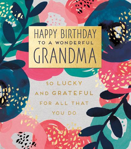 Grandma Birthday - Wonderful Grandma Gold Plaque