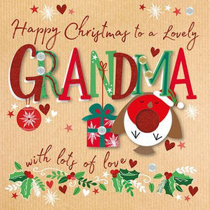 Christmas Card - Grandma - Christmas Robin
