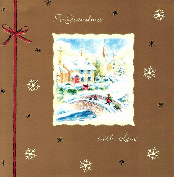 Christmas Card - Grandma - Snowy Bridge Scene
