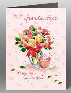Grandmother Birthday - Bouquet & Cupcake