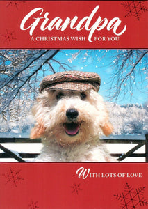 Christmas Card - Grandpa - Dog in Flat Cap