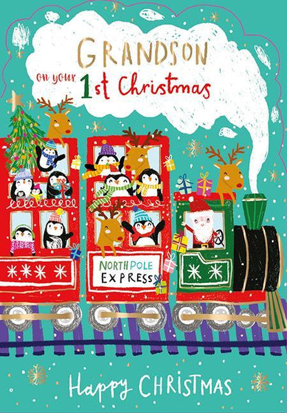 Christmas Card - Grandson 1st Christmas - Christmas Train