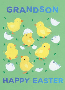 Easter Card - Grandson - Six Newly Hatched Chicks With Broken Shells