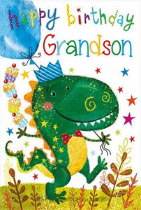 Grandson Birthday - Funky Dinosaur from Nigel Quiney Publications, English Cards in France