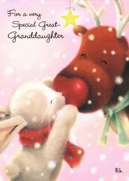Christmas Card - Great-Granddaughter - Bebunni & Stag