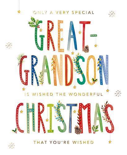 Christmas Card - Great-Grandson - Dotty Text