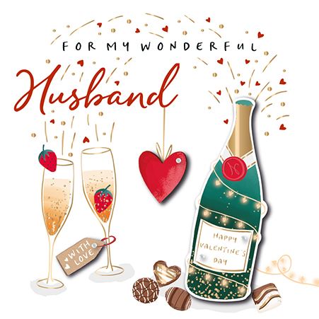 Valentine Card - Husband - Wonderful Husband from Talking Pictures, Valentine's Day Cards in France, Cartes de voeux Saint Valentin, English cards in FranceFrance