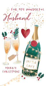 Christmas Card - Husband - Christmas Fizz