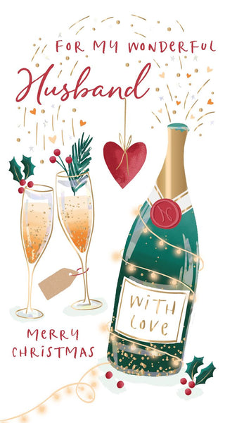 Christmas Card - Husband - Christmas Fizz