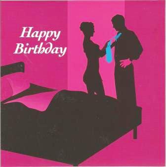 Birthday Card - Silhouettes Pink Background