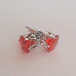 Jewellery - 8mm Red Stone Stud Earrings