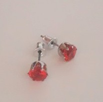 Jewellery - 5mm Red Stone Stud Earrings