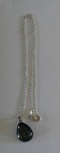 Jewellery - 925 Silver Green Teardrop Pendant Necklace