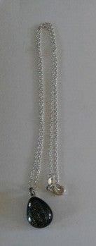 Jewellery - 925 Silver Green Teardrop Pendant Necklace