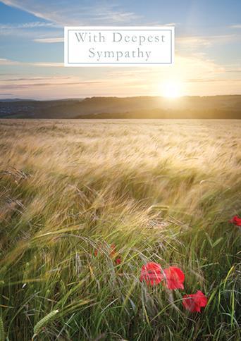 Sympathy Card - Landscape Of Poppyfield