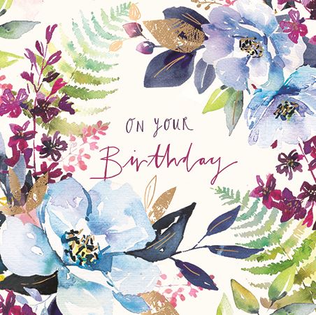 Birthday Card - Peonies And Ferns