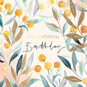Birthday Card - Yellow Buddleia
