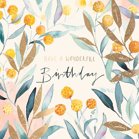 Birthday Card - Yellow Buddleia