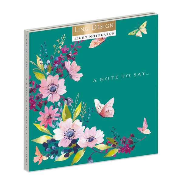 Blank Cards - Pack Of 8 - Hummingbird and Butterflies