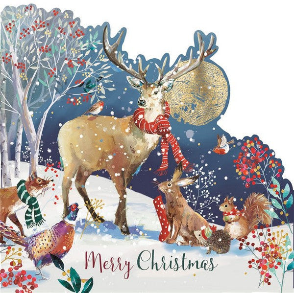 Christmas Cards - 10 Premium Die-Cut Christmas Cards - Woodland Christmas