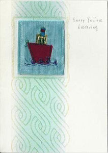 Leaving / Goodbye Card - Fabric Ship