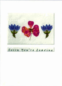 Leaving / Goodbye Card - 2 Blue + Pansy
