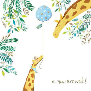New Baby Card - Baby Boy - Baby Giraffe