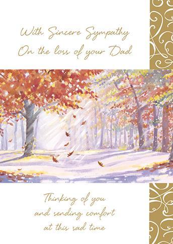 Sympathy Card - Loss Of Dad - Falling Leaves