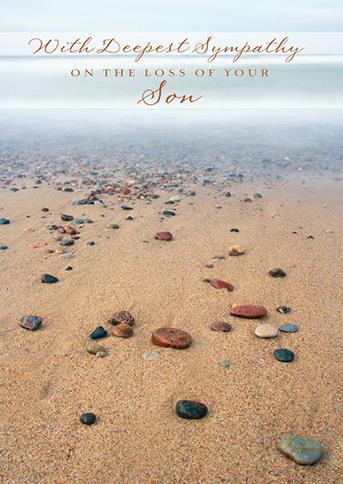 Sympathy Card - Loss Of Son - Stoney Beach After Sunset