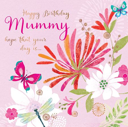 Mummy Birthday - Pink and White Flowers