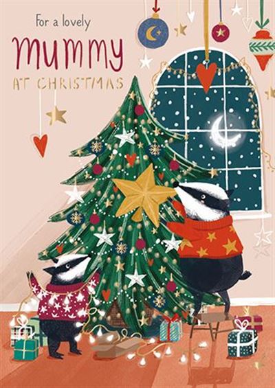 Christmas Card - Mummy - Decorating The Tree