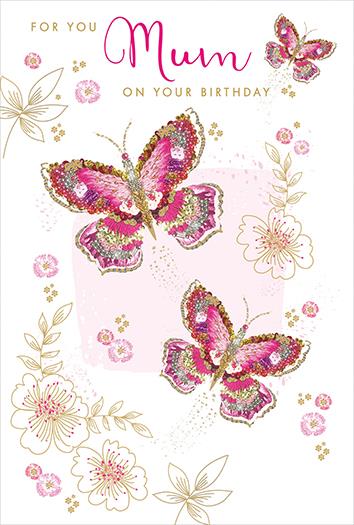 Mum Birthday - Embellished Butterfly