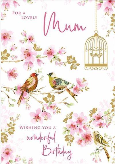 Mum Birthday - Cherry Blossom/Finches