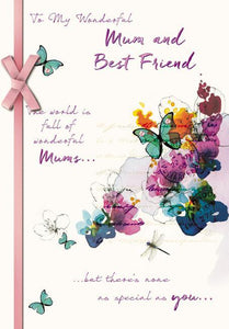 Mum Birthday - Flowers & Butterfly