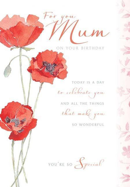 Mum Birthday - Red Poppies