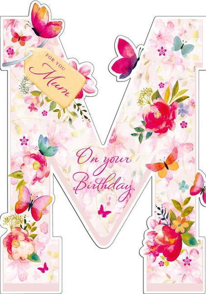 Mum Birthday - Butterfly Pink Text