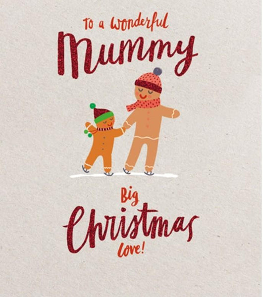 Christmas Card - Mummy - Gingerbread Holding Hands
