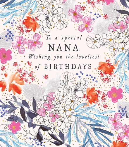 Nana Birthday - Floral Border