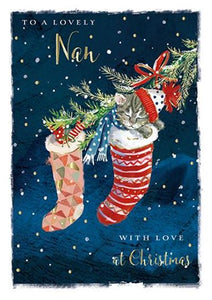 Christmas Card - Nan - Sleepy Cat