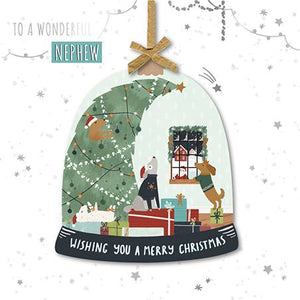 Christmas Card - Nephew - Christmas Tree Bauble