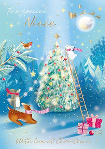 Christmas Card - Niece - Winter Woodland