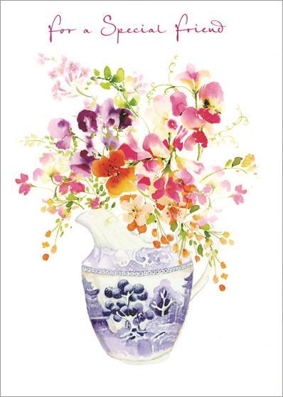 Birthday Card - Special Friend - Orange Blossom Jug