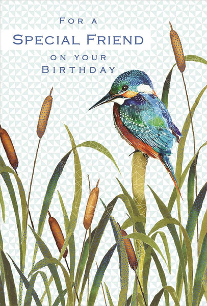 Birthday Card - Special Friend - Kingfisher/Reeds