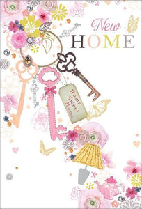 New Home Card - Floral Keys from Nigel Quiney Publications, English Cards in France