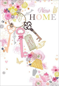 New Home Card - Floral Keys