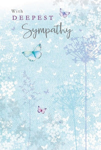 Sympathy Card - Butterflies & Flowers