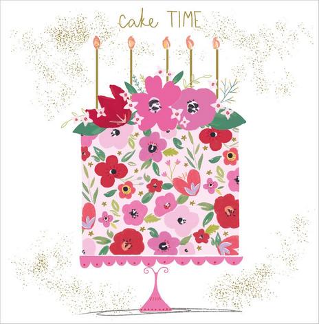 Birthday Card - Floral Cake